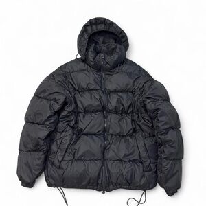 Vintage 90s GAP full zip down feather puffer jacket hooded black size M men’s